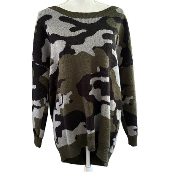 Torrid Sweaters - Torrid Camo Jacquard Crew Neck Pullover Women’s Plus Size 2
